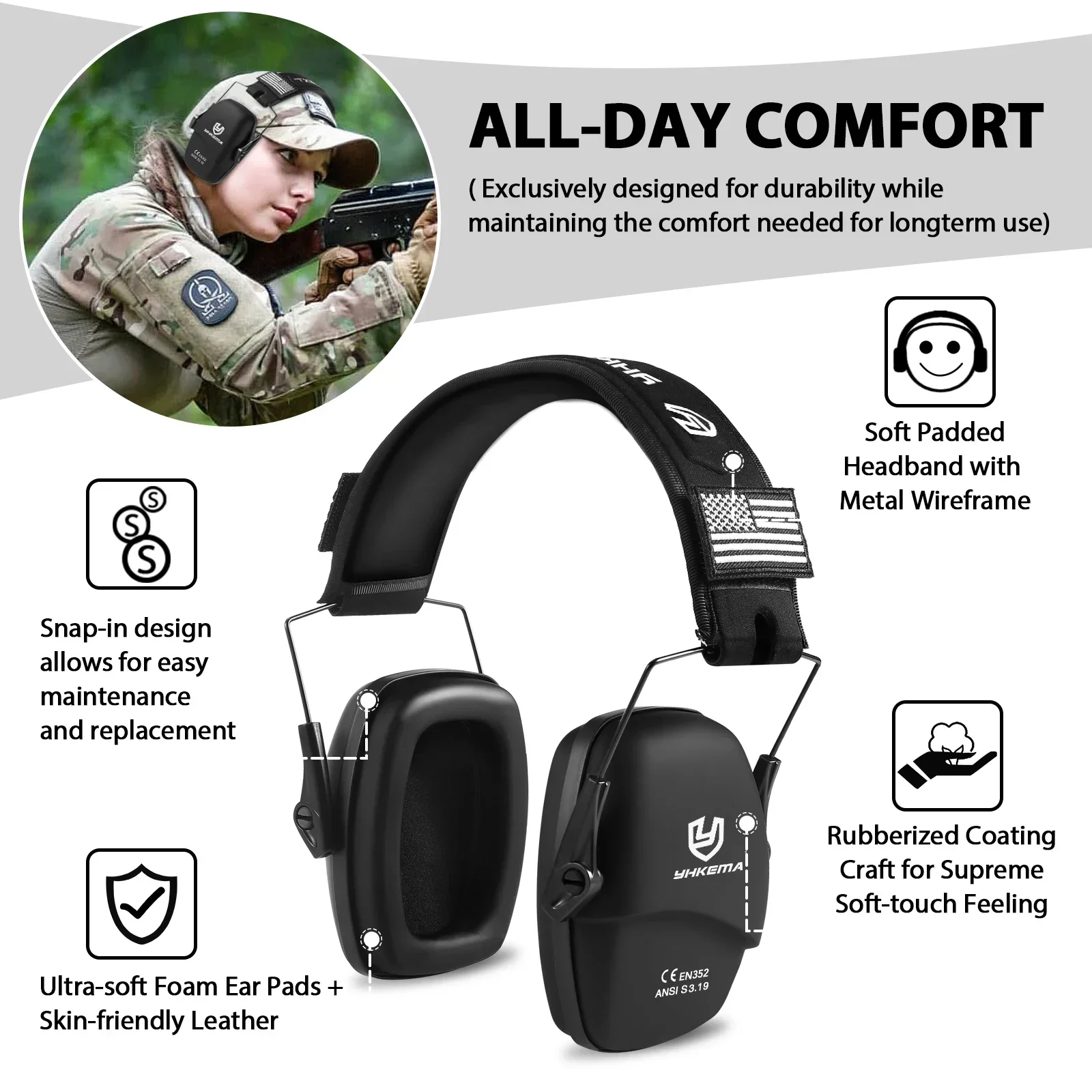YHKEMA Çekim için Güvenlik Kul - Earmuffs Foldable incelemesi ve fiyatı